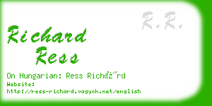 richard ress business card